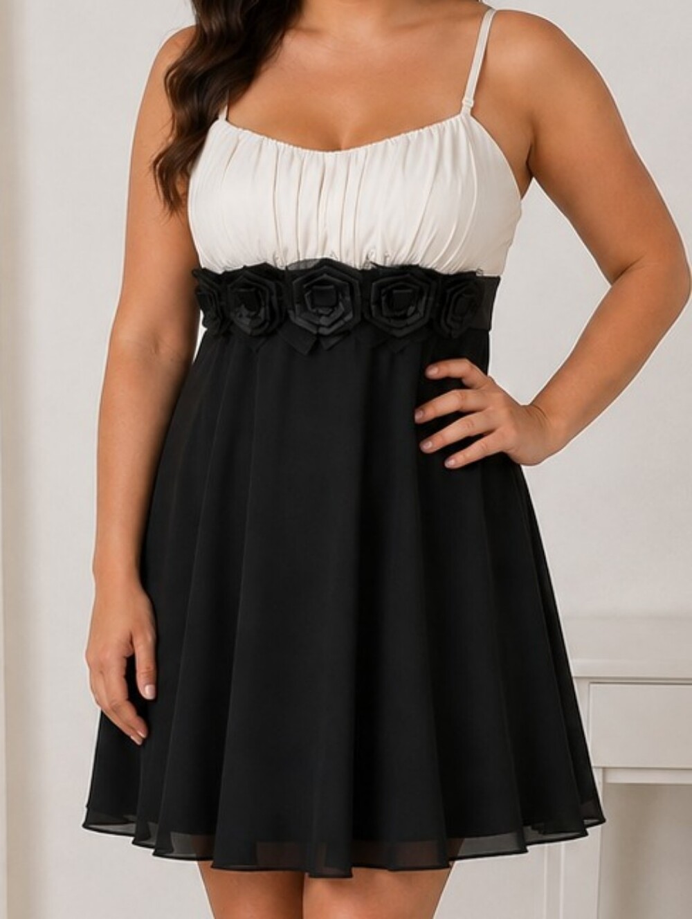Size 10 Oasis Black and White Prom Dress